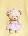 Sleep Mode Teddy Bear Knit & Flannel PJ Set, Yellow & Lilac, 2-8 product photo View 03 S