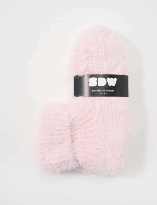 Simon De Winter Home Textured Knit Socks, Dusty Blush product photo View 02 L