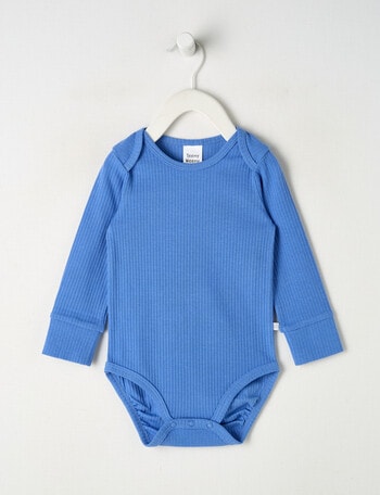 Teeny Weeny Rib Essentials Long-Sleeve Bodysuit, Blue product photo