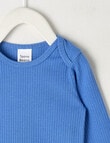 Teeny Weeny Rib Essentials Long-Sleeve Bodysuit, Blue product photo View 02 S