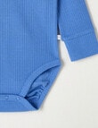 Teeny Weeny Rib Essentials Long-Sleeve Bodysuit, Blue product photo View 03 S