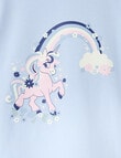 Sleep Mode Unicorn Garden Knit & Flannel PJ Set, Blue, 2-8 product photo View 03 S