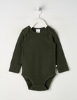 Teeny Weeny Rib Essentials Long-Sleeve Bodysuit, Forest Green product photo