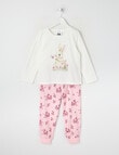 Sleep Mode Pink Bunny Knit & Flannel PJ Set, Pink & Vanilla, 2-8 product photo