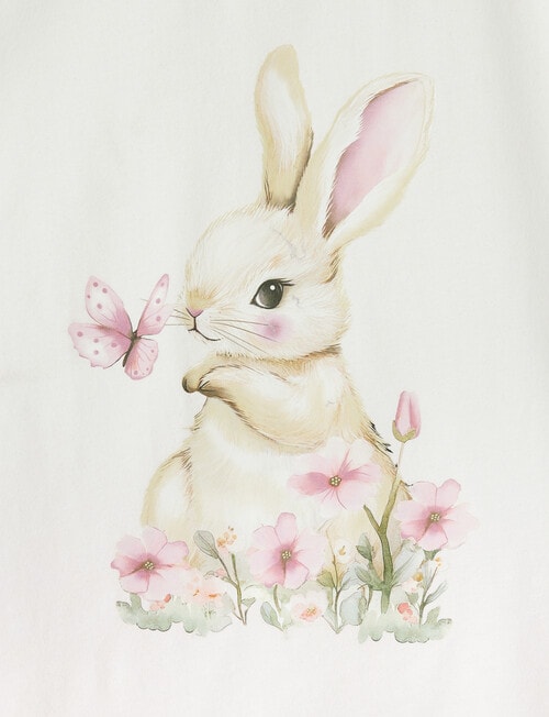 Sleep Mode Pink Bunny Knit & Flannel PJ Set, Pink & Vanilla, 2-8 product photo View 03 L