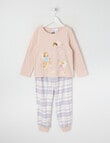 Sleep Mode Fairy Check Knit & Flannel PJ Set, Pink & Purple, 2-8 product photo
