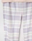 Sleep Mode Fairy Check Knit & Flannel PJ Set, Pink & Purple, 2-8 product photo View 02 S
