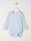 Teeny Weeny Rib Essentials Long-Sleeve Bodysuit, Light Blue product photo