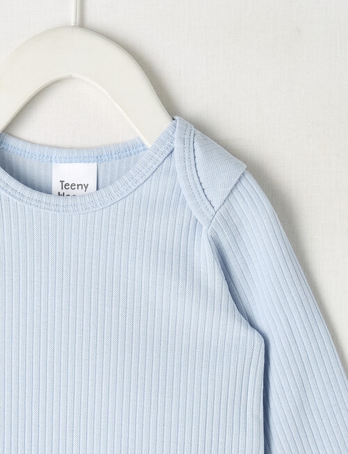 Teeny Weeny Rib Essentials Long-Sleeve Bodysuit, Light Blue product photo View 02 L
