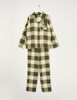 Sleep Squad Buffalo Check Flannel PJ Set, Sea Kelp, 8-16 product photo