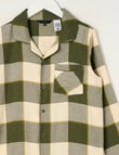 Sleep Squad Buffalo Check Flannel PJ Set, Sea Kelp, 8-16 product photo View 02 S