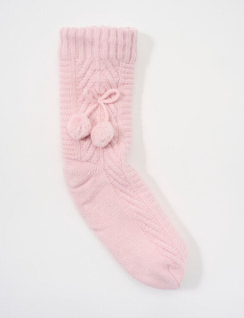 Simon De Winter Home Sherpa Pompom Socks, Blush product photo