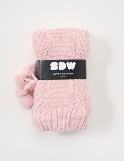 Simon De Winter Home Sherpa Pompom Socks, Blush product photo View 02 L