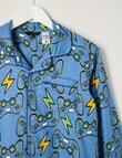 Sleep Squad Pixel Gamer Flannel PJ Set, Blue, 8-16 product photo View 02 S