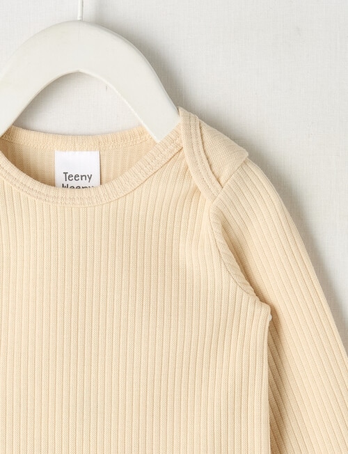 Teeny Weeny Rib Essentials Long-Sleeve Bodysuit, Beige product photo View 02 L