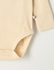 Teeny Weeny Rib Essentials Long-Sleeve Bodysuit, Beige product photo View 03 S