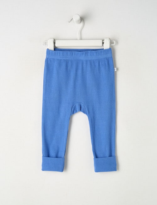 Teeny Weeny Rib Essentials Pants, Blue product photo View 03 L