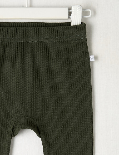 Teeny Weeny Rib Essentials Pants, Forest Green product photo View 02 L