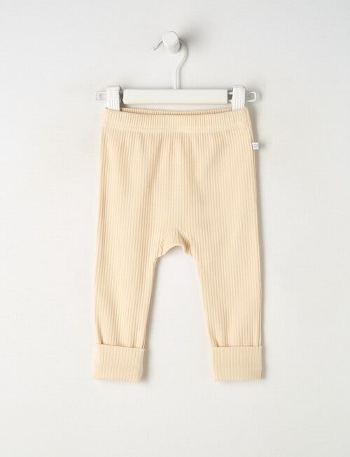 Teeny Weeny Rib Essentials Pants, Beige product photo View 03 L