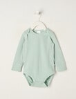 Teeny Weeny Rib Essentials Long-Sleeve Bodysuit, Light Green product photo