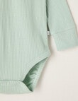 Teeny Weeny Rib Essentials Long-Sleeve Bodysuit, Light Green product photo View 02 S