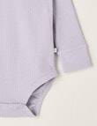 Teeny Weeny Rib Essentials Long-Sleeve Bodysuit, Lilac product photo View 02 S
