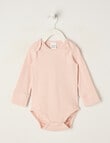 Teeny Weeny Rib Essentials Long-Sleeve Bodysuit, Light Pink product photo