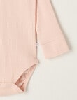 Teeny Weeny Rib Essentials Long-Sleeve Bodysuit, Light Pink product photo View 02 S