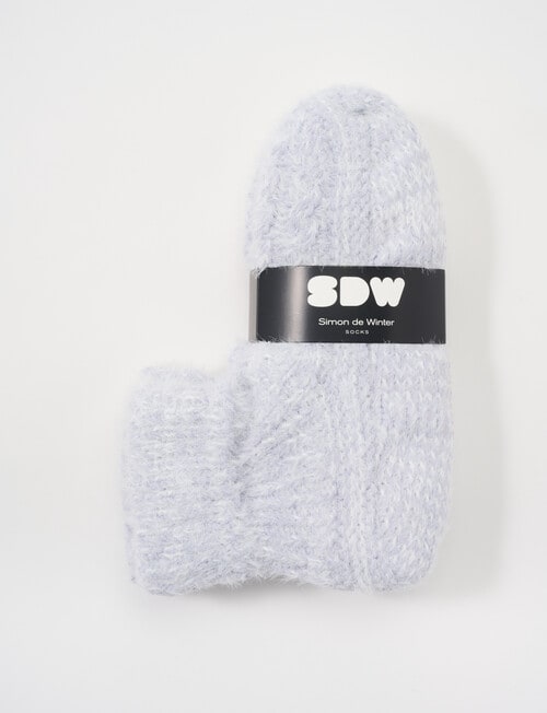 Simon De Winter Home Textured Knit Socks, Grey product photo View 02 L
