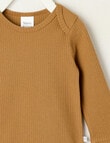 Teeny Weeny Rib Essentials Long-Sleeve Bodysuit, Brown product photo View 02 S