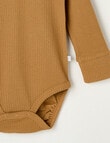 Teeny Weeny Rib Essentials Long-Sleeve Bodysuit, Brown product photo View 03 S
