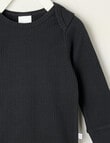 Teeny Weeny Rib Essentials Long-Sleeve Bodysuit, Charcoal product photo View 02 S