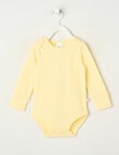 Teeny Weeny Rib Essentials Long-Sleeve Bodysuit, Lemon product photo