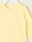 Teeny Weeny Rib Essentials Long-Sleeve Bodysuit, Lemon product photo View 02 S