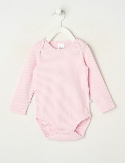 Teeny Weeny Rib Essentials Long-Sleeve Bodysuit, Pink product photo
