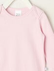 Teeny Weeny Rib Essentials Long-Sleeve Bodysuit, Pink product photo View 02 S