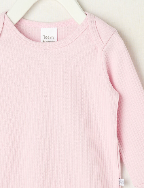 Teeny Weeny Rib Essentials Long-Sleeve Bodysuit, Pink product photo View 02 L