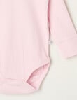 Teeny Weeny Rib Essentials Long-Sleeve Bodysuit, Pink product photo View 03 S