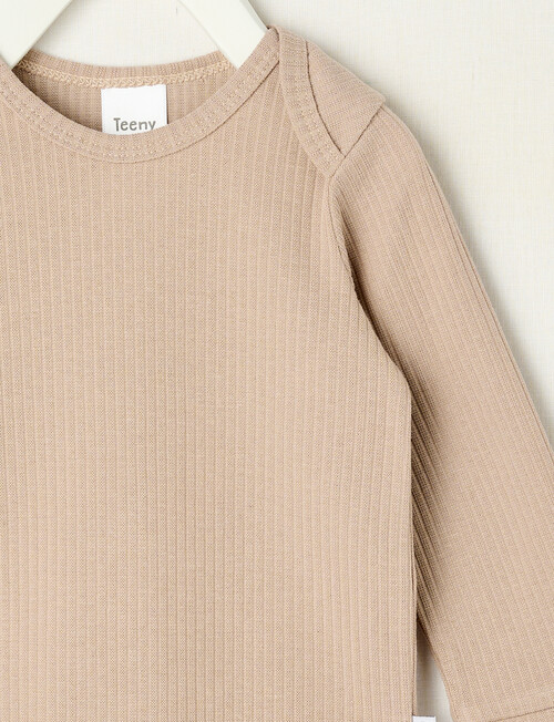 Teeny Weeny Rib Essentials Long-Sleeve Bodysuit, Taupe product photo View 02 L