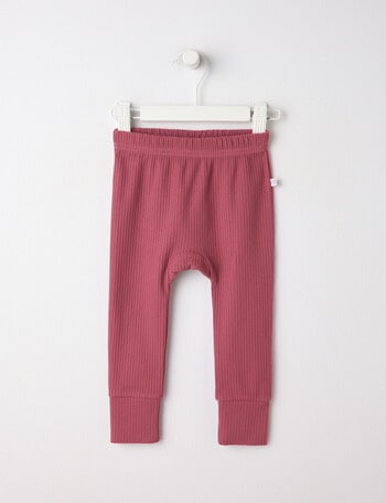 Teeny Weeny Essentials Rib Pant, Raspberry product photo