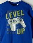 Sleep Squad Next Level Gamer Knit & Flannel PJ Set, Dark Blue, 8-16 product photo View 02 S