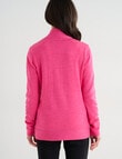 Merino Rib Zip Cardigan, Fuchsia product photo View 02 S