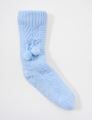 Simon De Winter Home Sherpa Pompom Socks, Skyway product photo