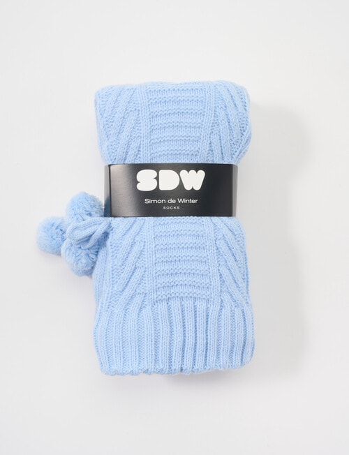 Simon De Winter Home Sherpa Pompom Socks, Skyway product photo View 02 L