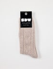 Simon De Winter Winter Warm Textured Crew Socks, Sand Marle product photo View 02 S