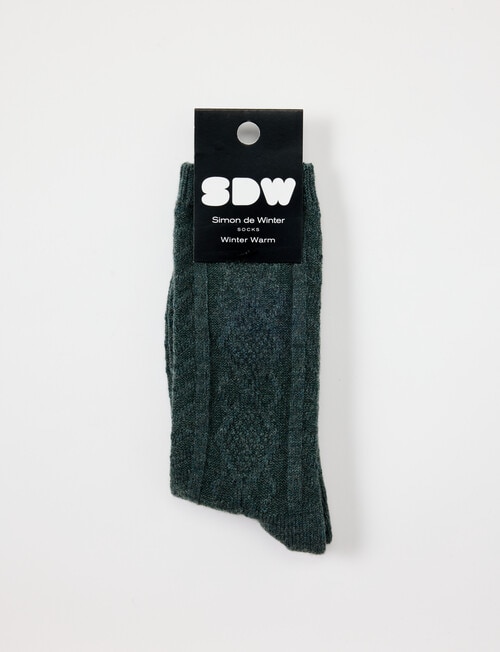 Simon De Winter Winter Warm Textured Crew Socks, Pacific Marle product photo View 02 L