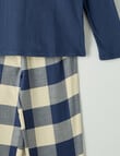 Sleep Squad Tiger & Yarn Dye Check Knit & Flannel PJ Set, Blue, 8-16 product photo View 03 S