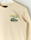 Sleep Squad Tokyo Racer Knit & Flannel PJ Set, Chalk & Sea Kelp, 8-16 product photo View 02 S