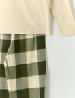 Sleep Squad Tokyo Racer Knit & Flannel PJ Set, Chalk & Sea Kelp, 8-16 product photo View 03 S