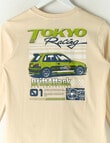 Sleep Squad Tokyo Racer Knit & Flannel PJ Set, Chalk & Sea Kelp, 8-16 product photo View 04 S